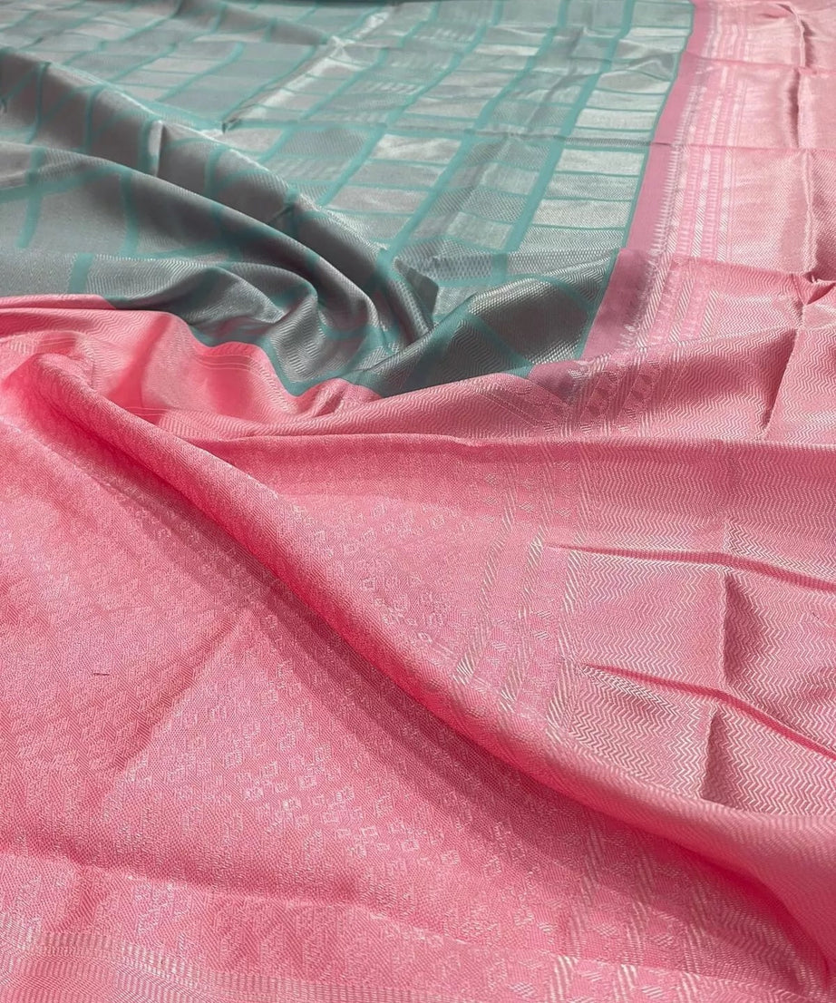 Designer Soft Lichi Silk With  Jacquard Work  Saree & Blouse