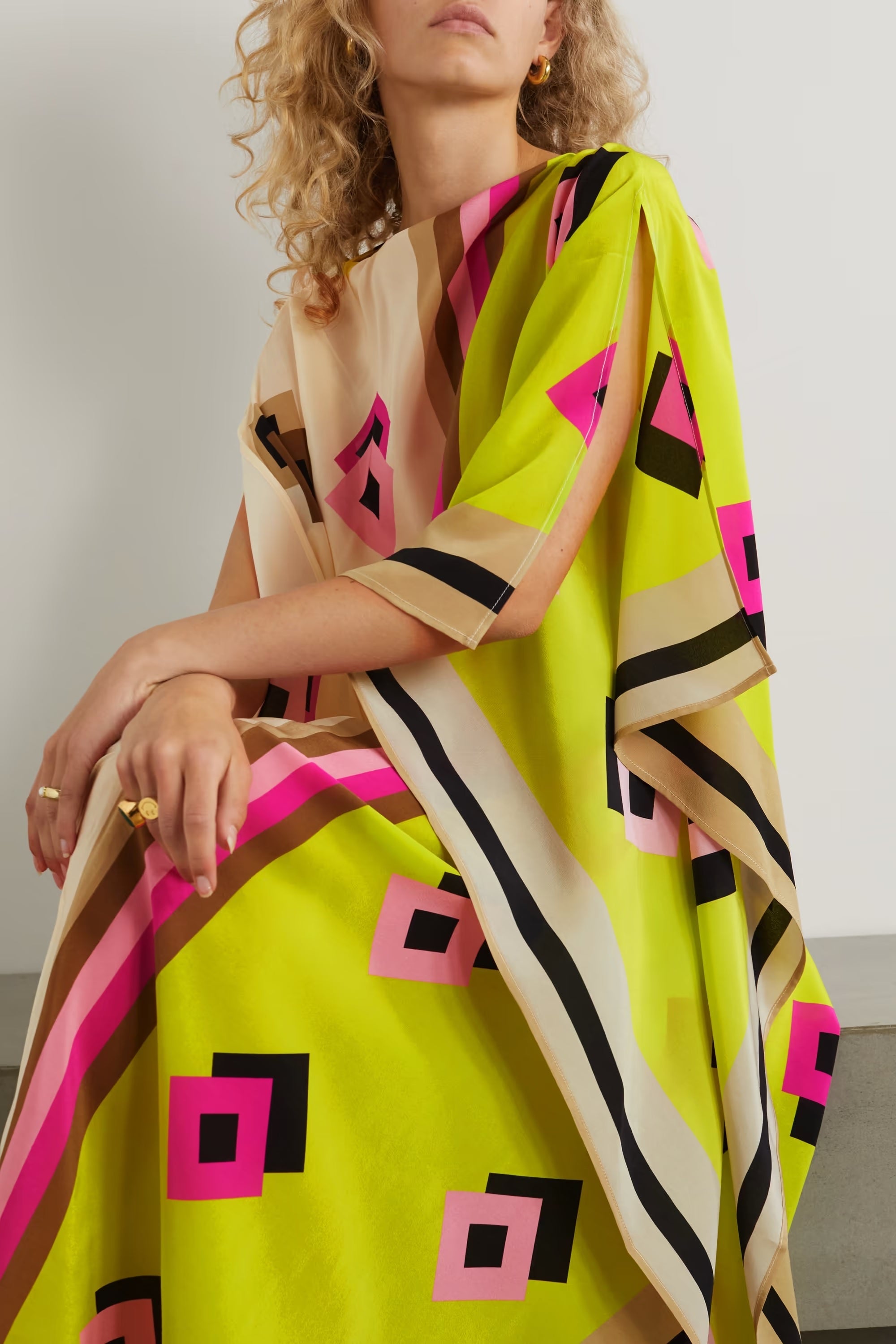 French Moss Silk Kaftan - Luxe Resort & Lounge Wear Caftan For Women's