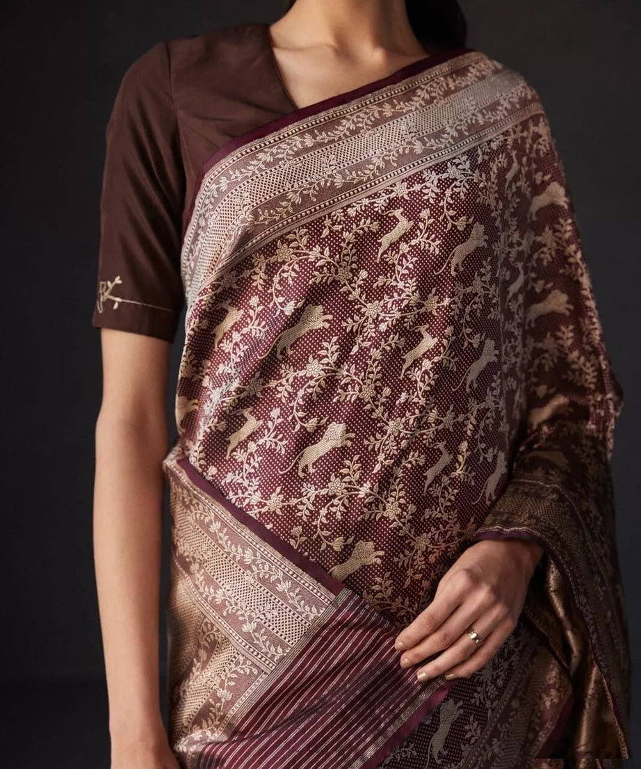 Classic Wedding Banarasi Soft Silk Sari & Blouse