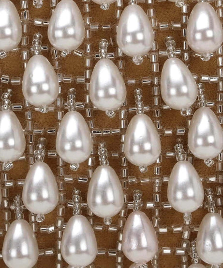 Dangle Velvet Pearl Embellished Clutch