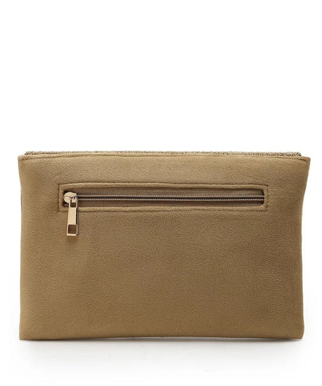 Adorn Embellished Suede Clutch