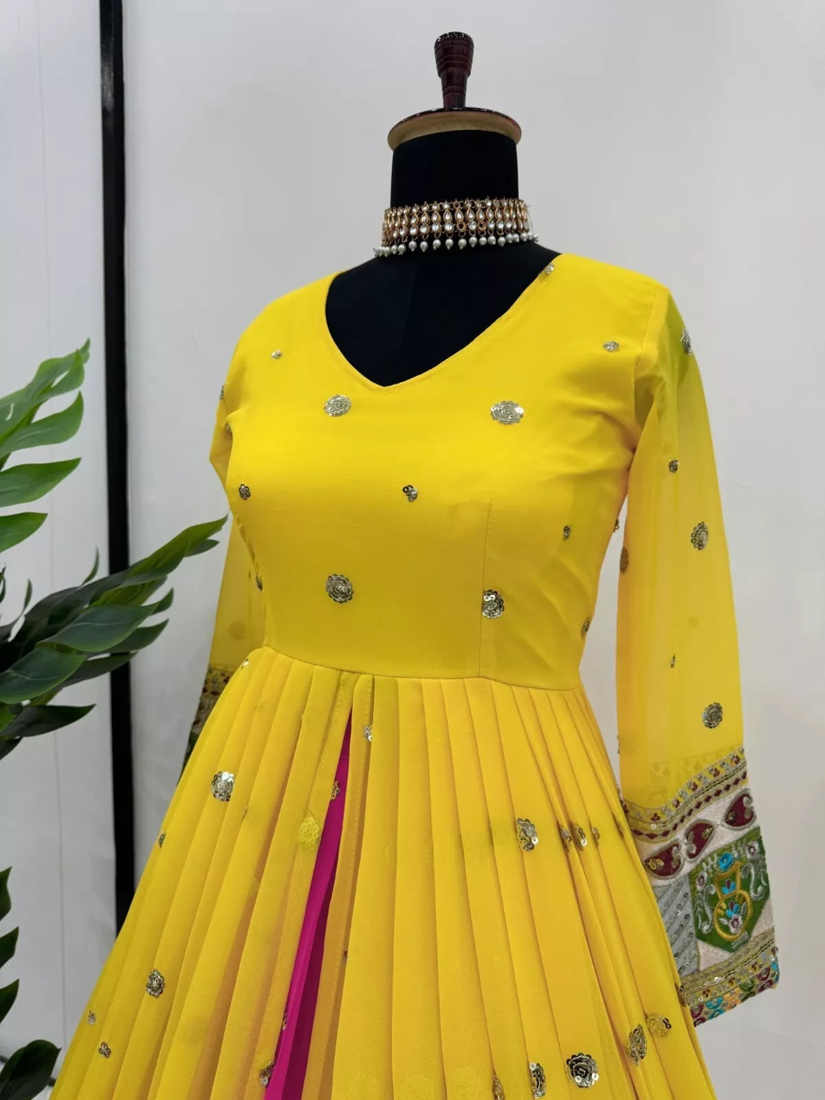 Faux Georgette With Sequence Work Top Lehenga & Dupatta Set