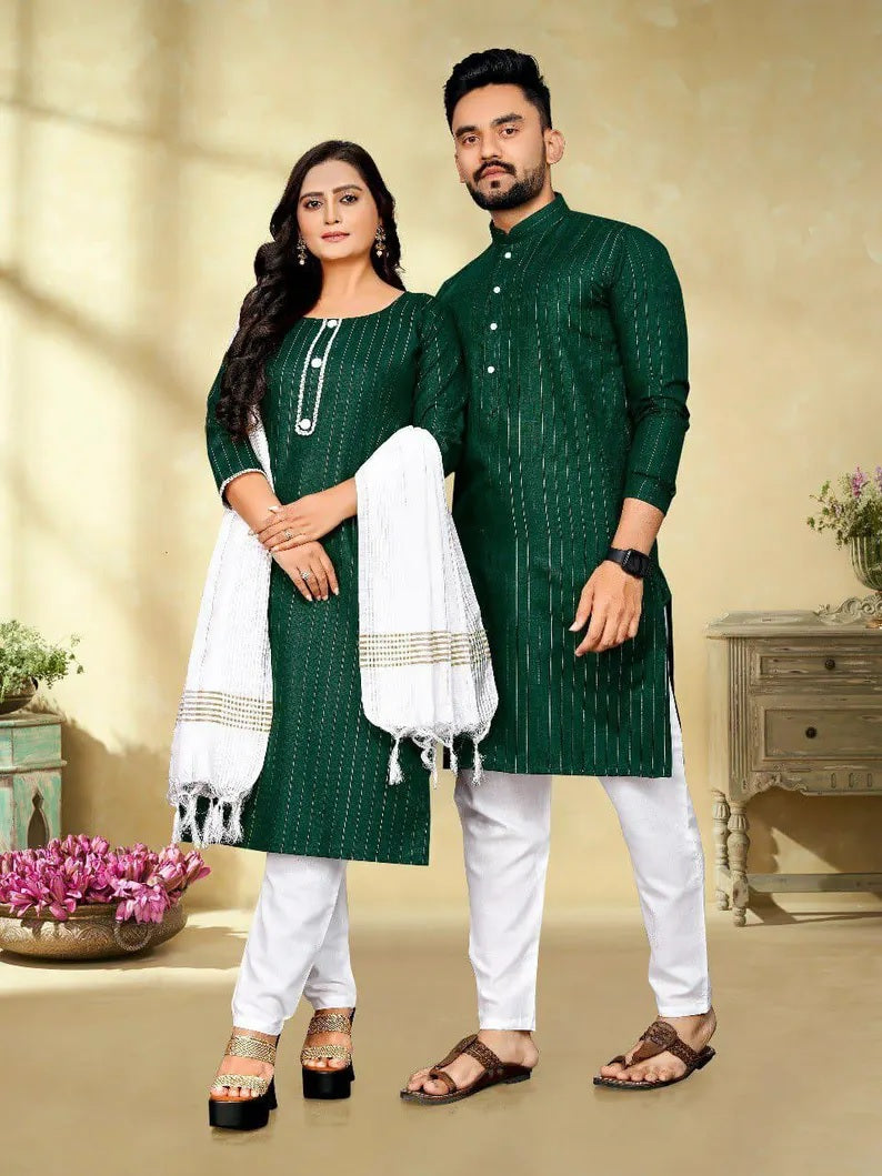 Pure Slub Cotton Couple Combo Set