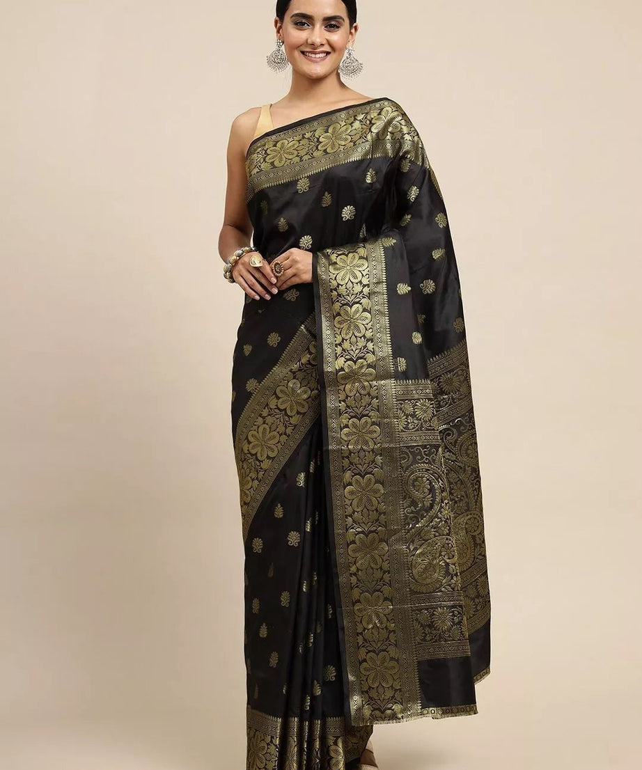 Party Wear Fancy Banarasi Soft Silk Saree For Women's