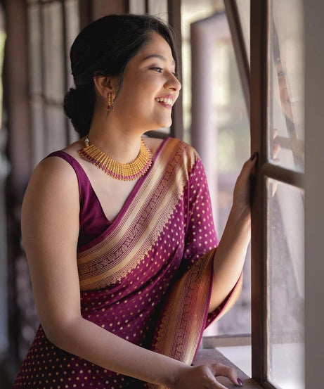 Banarasi Soft Silk Designer Saree With Exclusive Jacquard Border Blouse Fancy Saree 11-KT