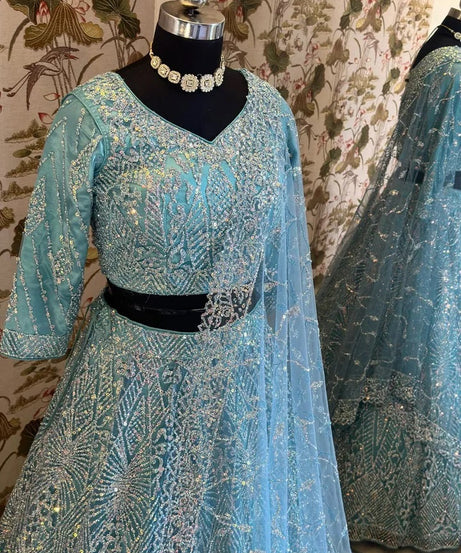 Diamond And Glitter Sequence Design Work Lehenga Choli