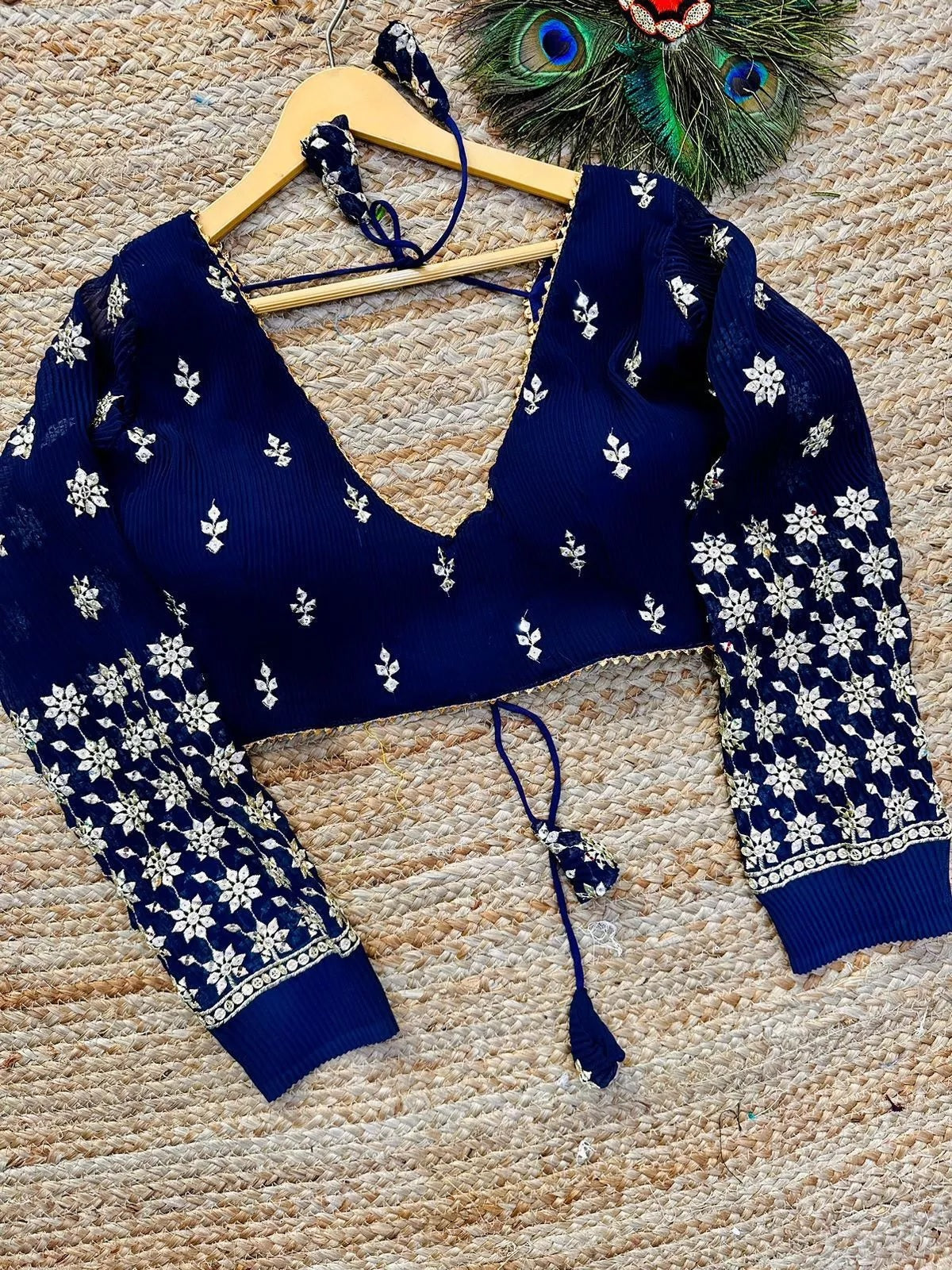 Georgette Full Stitched Wedding Style Fancy Blouse Choli