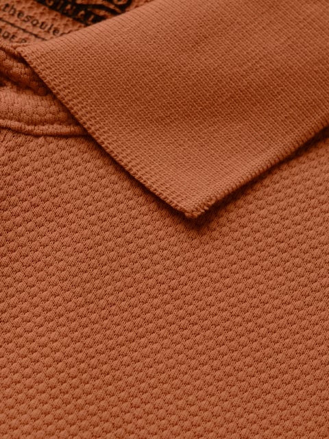 Popcorn  Burnt Orange Zipper Polos