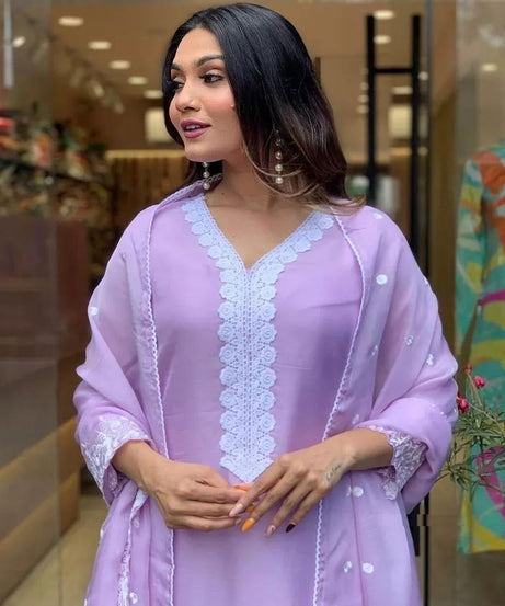 Classic Style Full Stitched Georgette Kurti Bottom With Dupatta