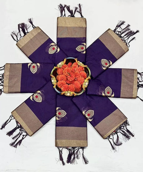 Soft Lichi Silk Rich Pallu Jacquard Work Saree With Blouse