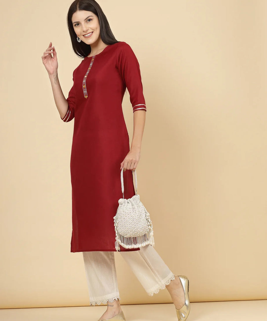 Droop Pearl Embellished Velvet Potli Bag