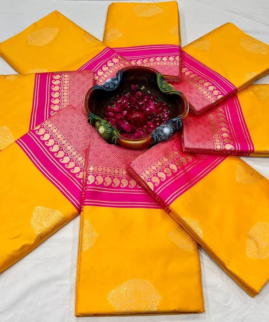 Soft Lichi Silk With Jacquard Work Wedding Saree With Blouse