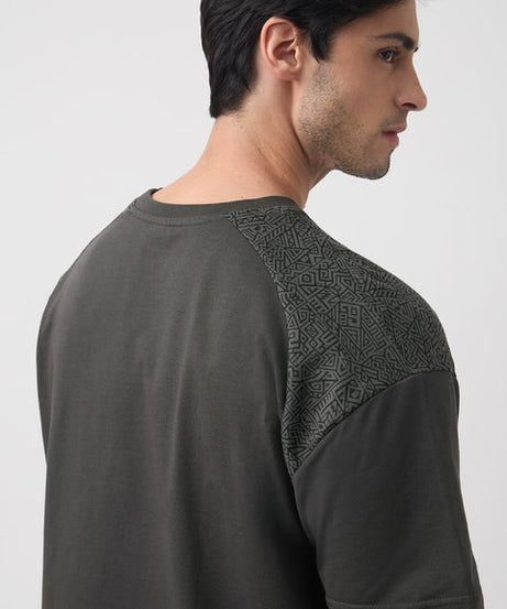 Aztec Grey Oversized T-Shirts