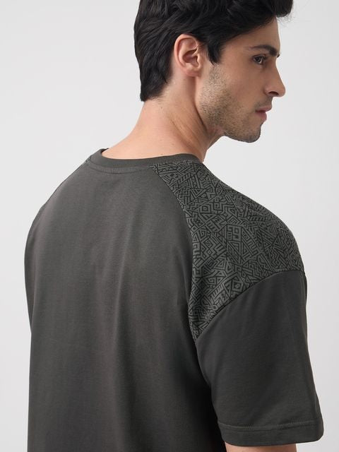 Aztec Grey Oversized T-Shirts