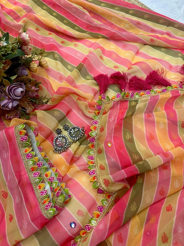 Original Smooth Georgette Party Wear Saree With Blouse 11-GP