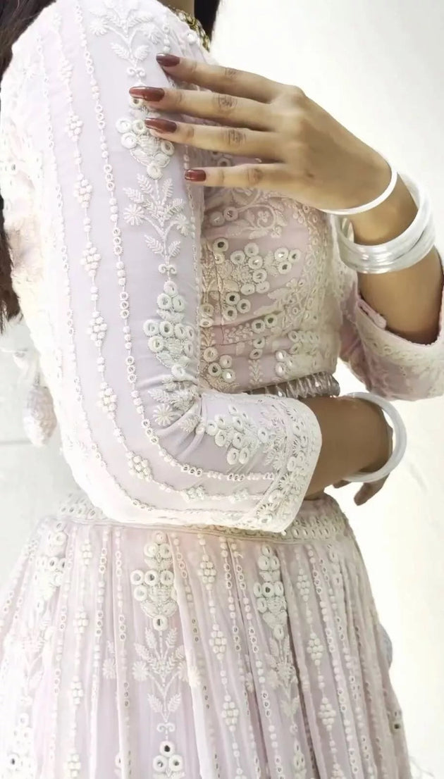Georgette With Sequence & Theard Work Lehenga Blouse Dupatta