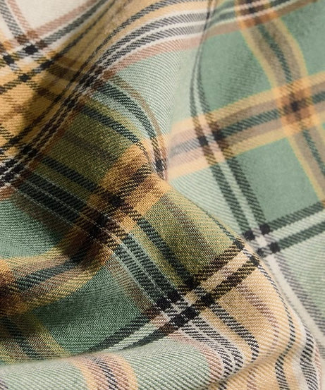 Plaid Green, Beige Men Utility Shirts