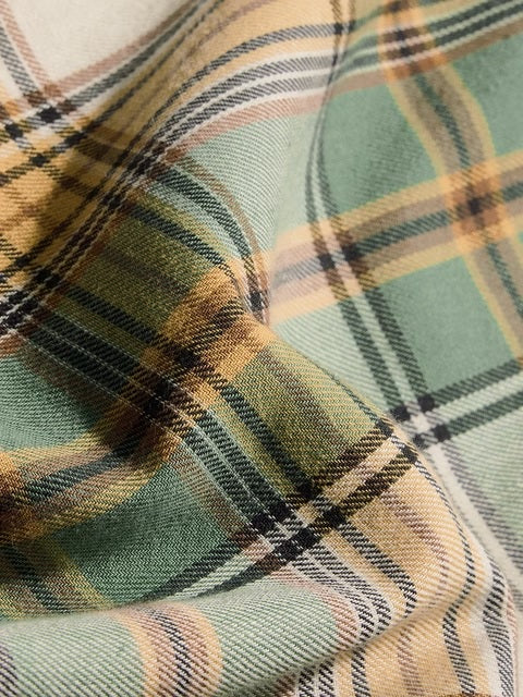 Plaid Green, Beige Men Utility Shirts