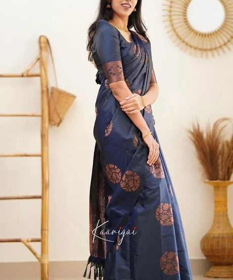 Soft Lichi Silk Rich Pallu Jacquard Work Saree With Blouse