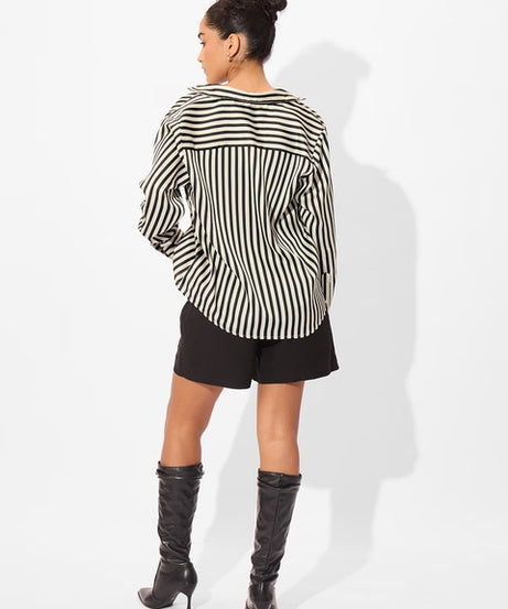 Satin Shirt Phantom Stripes Women Shirts