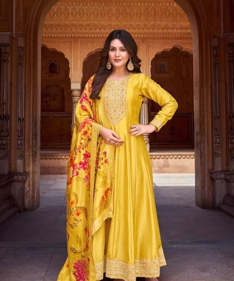 Silk Indian Wedding Pakistani Wear Top Bottom & Dupatta