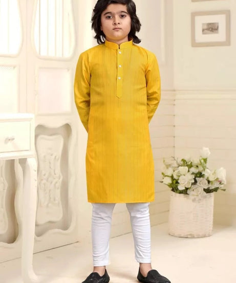 Designer Wedding Wear Pure Cotton Kurta Pajama Set For Kid's & Boy's