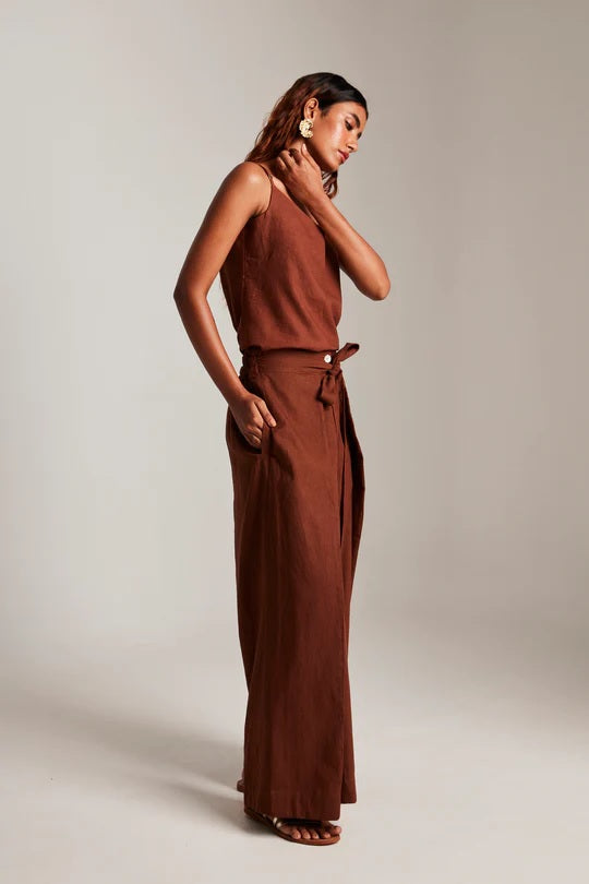 Co-Linen Camisole Top & Wrap Pants