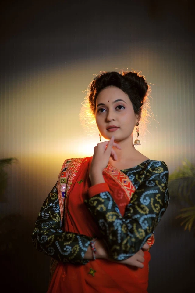 Designer Fancy Faux Georgette Embroidery With Real Mirror Work Saree & Blouse 11-RV