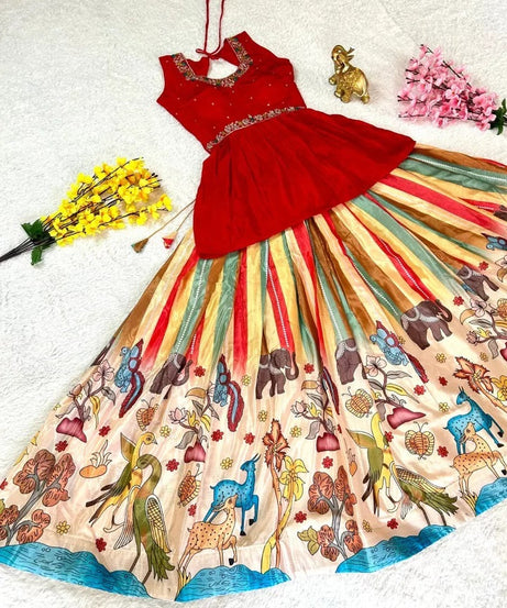 Festival Look Full Stitched Soft Chinon Silk Lehenga Blouse