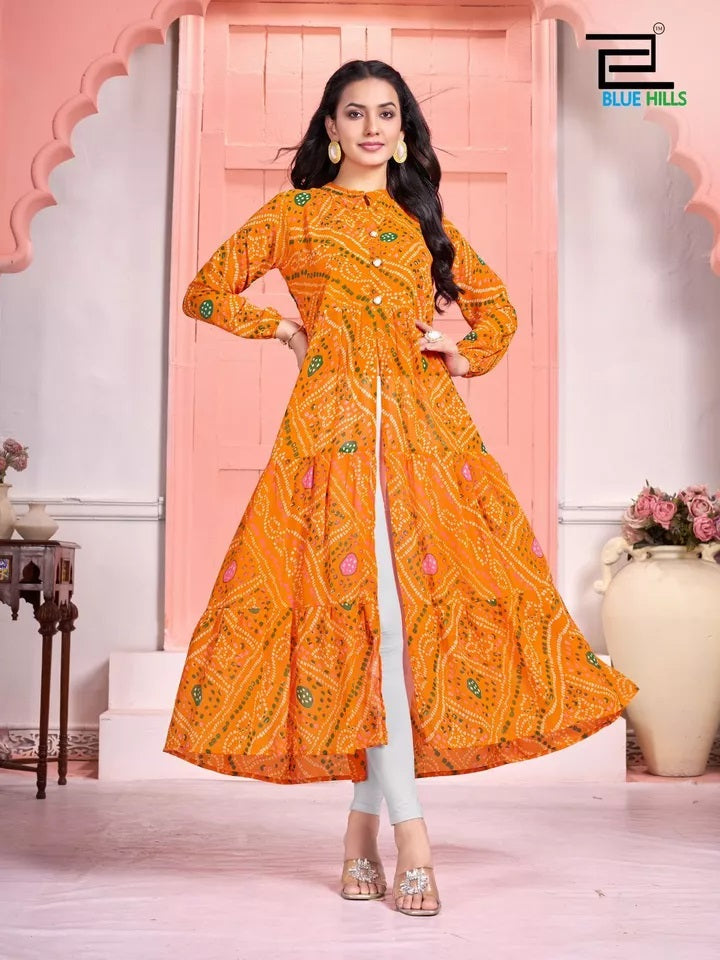 Pure Georgette With Half Inner Crepe Long Anarkali Gown & Dress