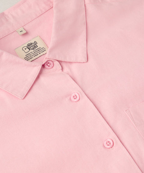 Cotton Linen Flamingo Women Shirts