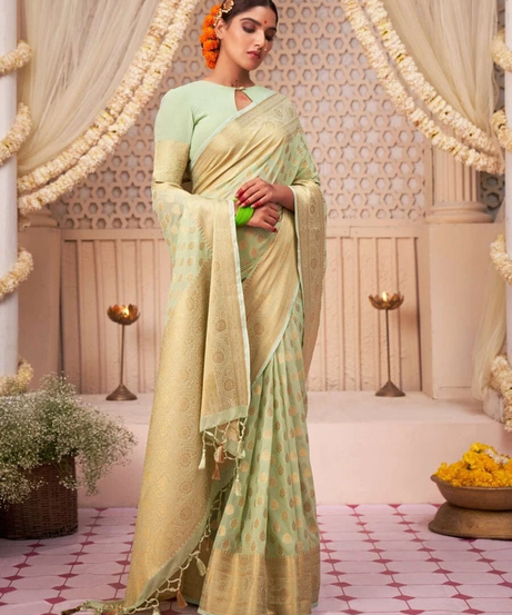 Trending Banarasi Soft Silk Wedding Wear Saree With Blouse 11-KT