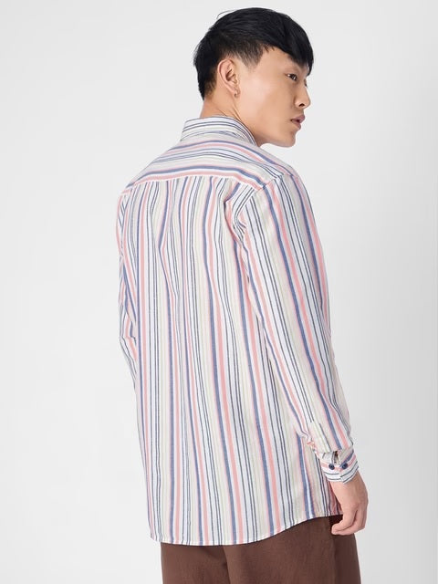 Stripes Prism Cotton Linen Shirts