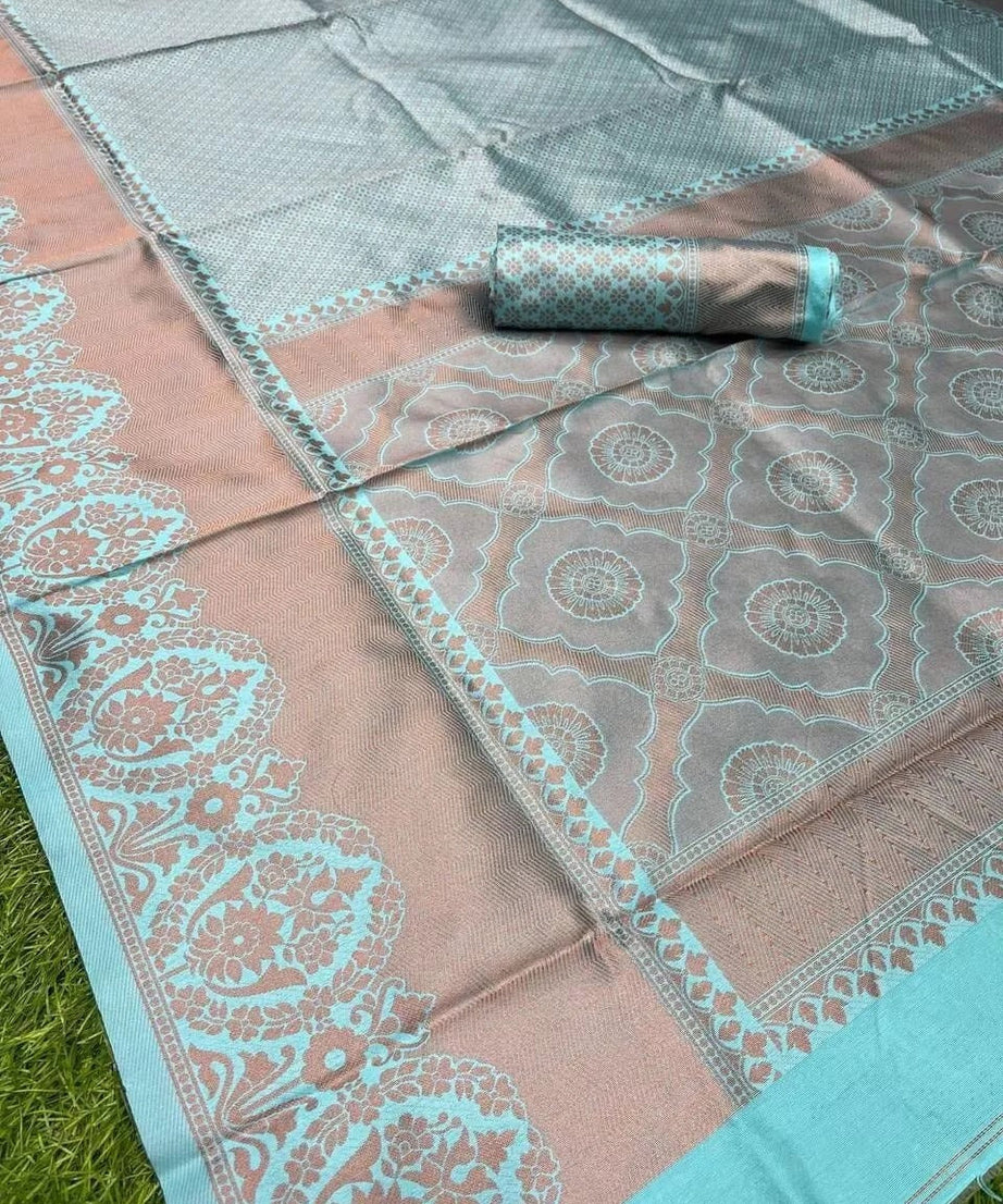 Bollywood Banarasi Soft Silk Saree For Women's, Fancy Style Sari & Blouse