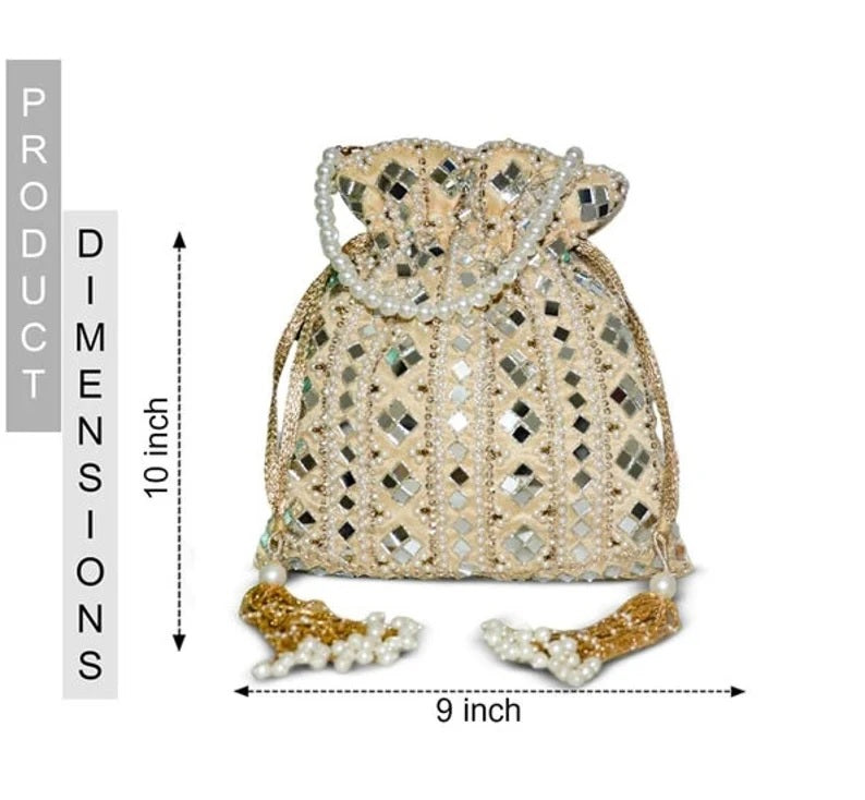 Designer Heavy Mirror Work Potli Bag