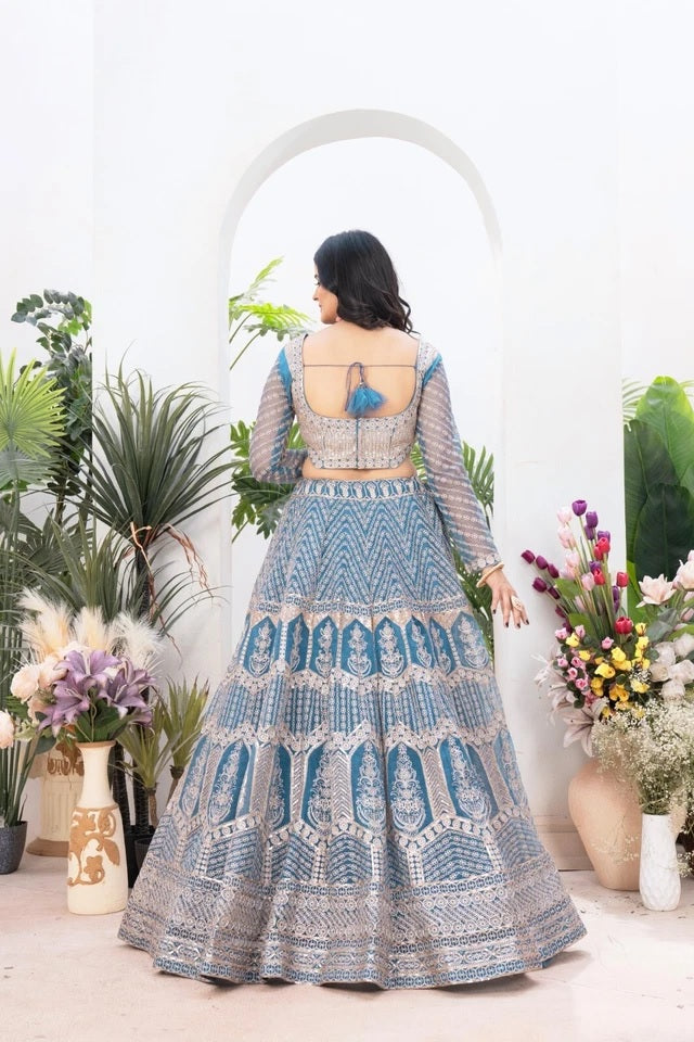 Exclusive Stitched Premium Net Wedding Function  Lehenga Blouse With Dupatta 15-MA