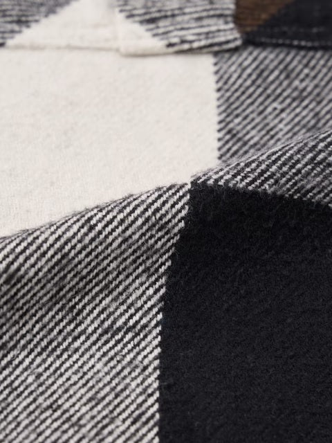 Plaid Cream, Blue, Grey Men Flannel Shackets