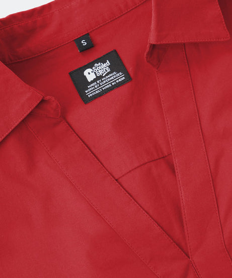 Cherry Red Fitted  Women Shirts