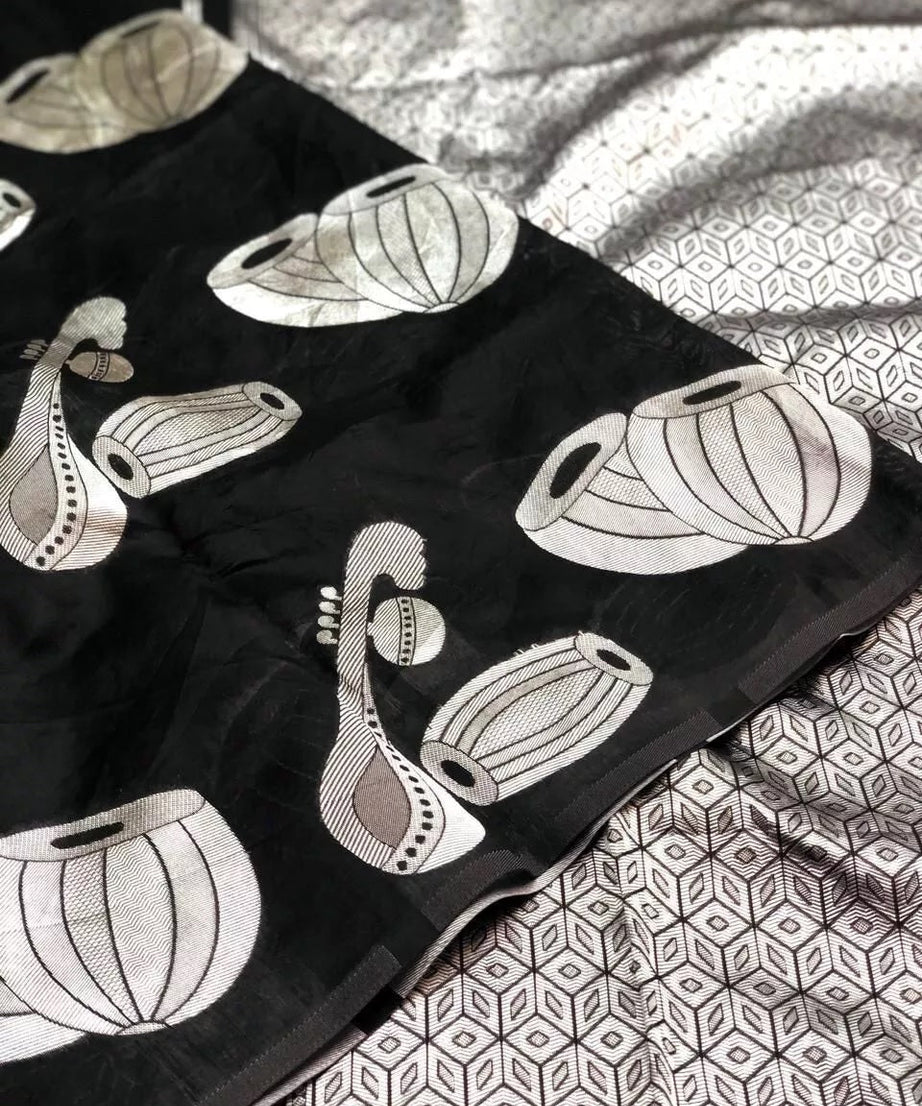 Women's Soft Lichi Silk Wedding Bollywood Sari & Blouse