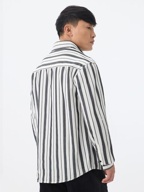 Stripe Blackline Men Relaxed Shirts