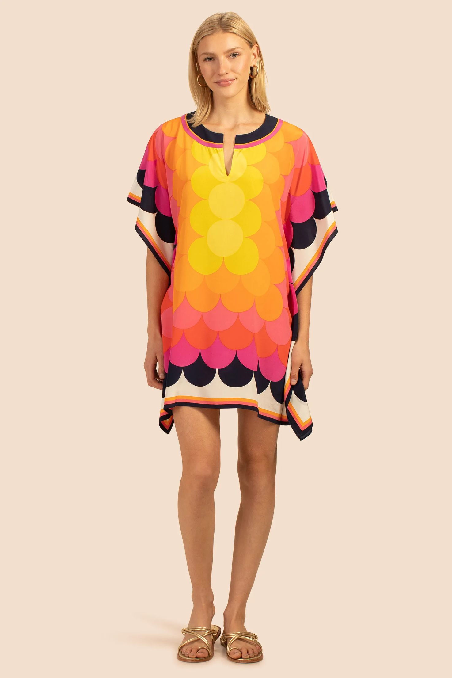 Printed Silk Crepe Women's Long Kaftan