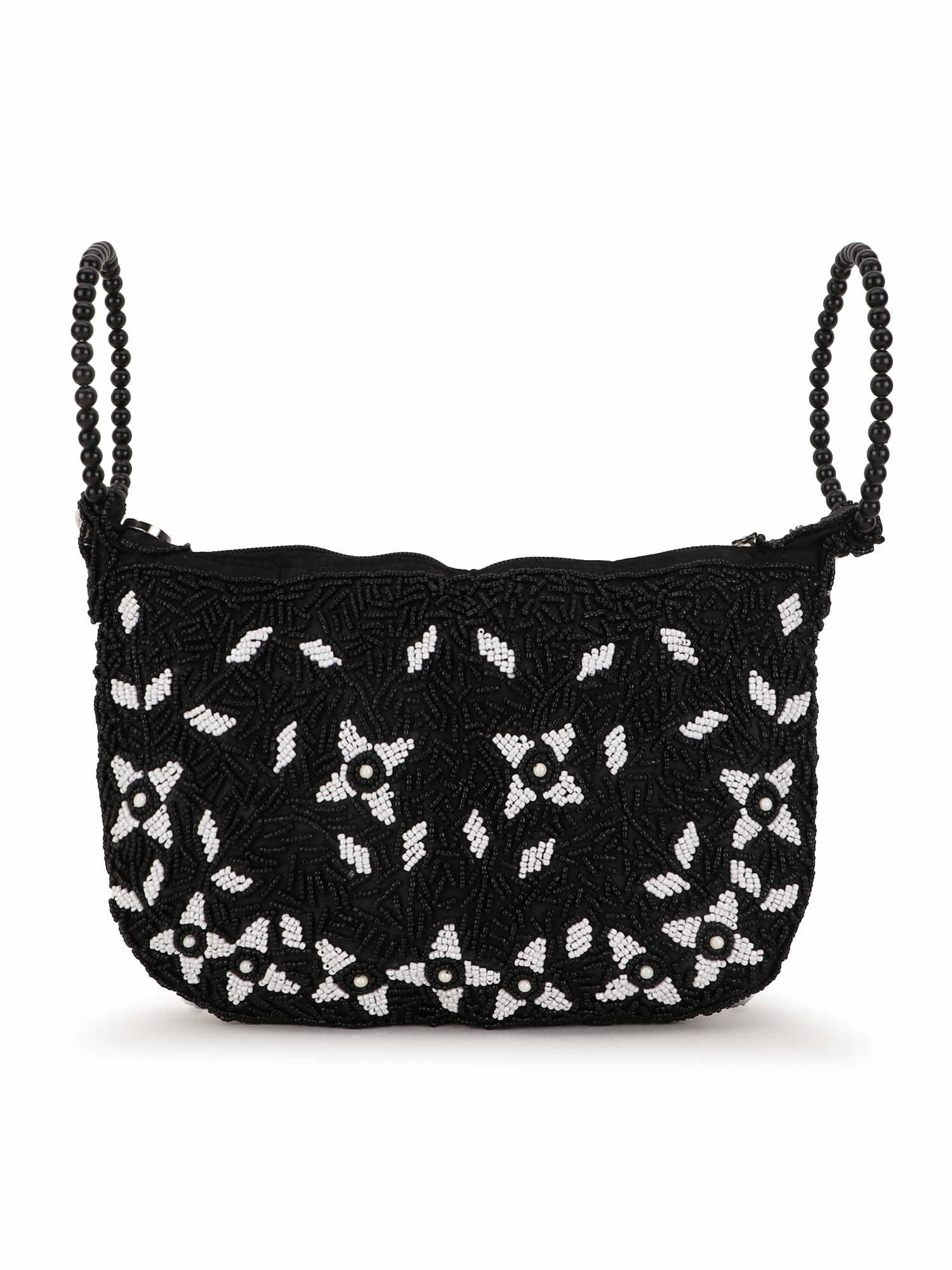 Dangle Abstract Embellished Faux Silk Potli Bag