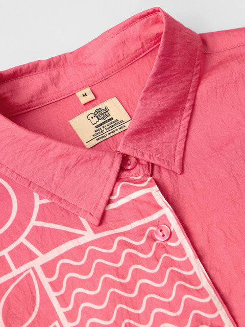 Textured Desert Rose Women Boyfriend Shirts