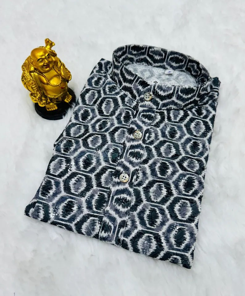 Pure Cotton Kurta Pajama Set For Boy's