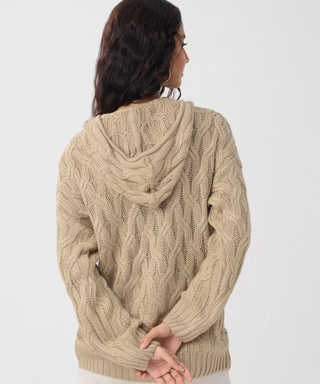 Beige Biscuit Women Oversized Sweaters