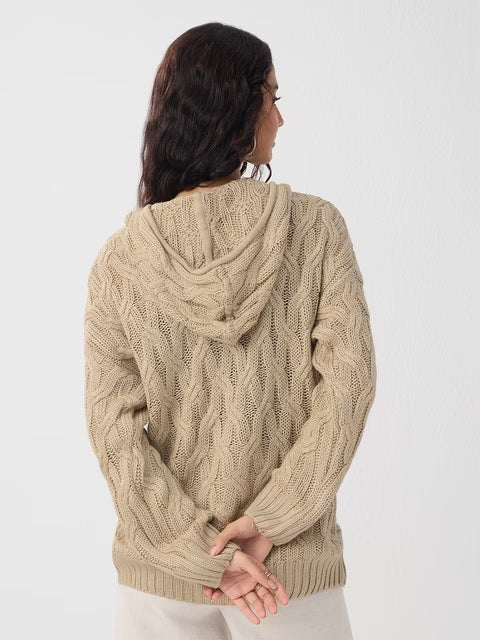 Beige Biscuit Women Oversized Sweaters