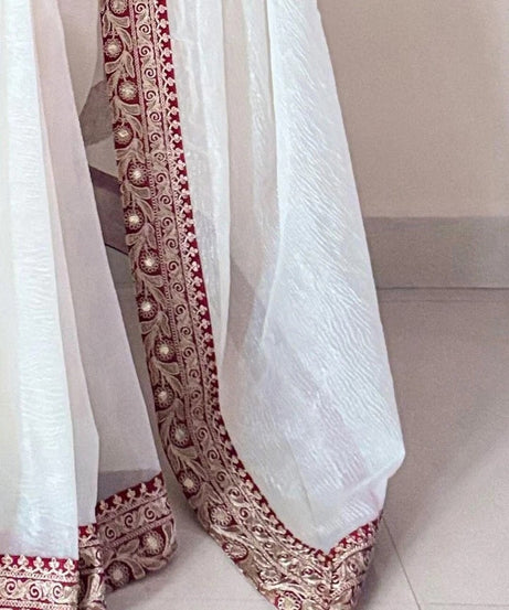 Banarasi Crush Saree, Jari Weave Crush With Sequence Work Sari & Blouse