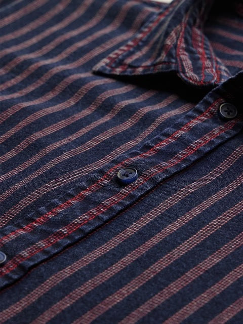 Indigo Stripes Men Relaxed Shirts