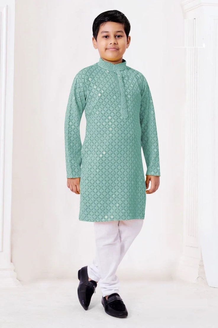 Chikankari kids Wear Kurta Pajama Set For Kid's Boys
