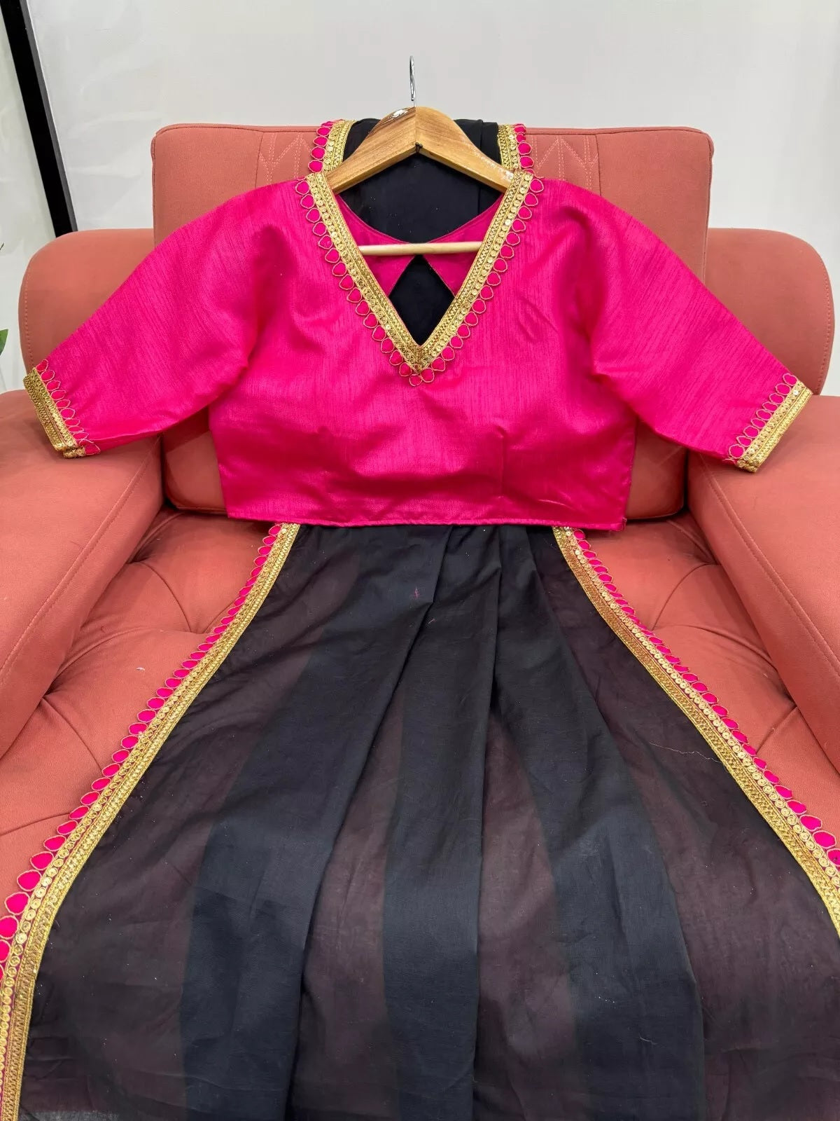 Cotton Saree With Blouse, Wedding Sari With Heavy Latkan On Pallu